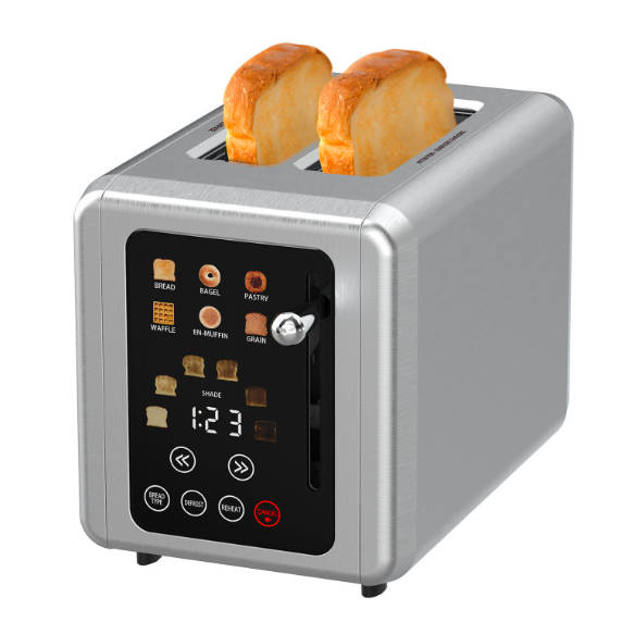 Smart Digital Toaster 2 Slice with Touch Screen Stainless Steel Wide Slots