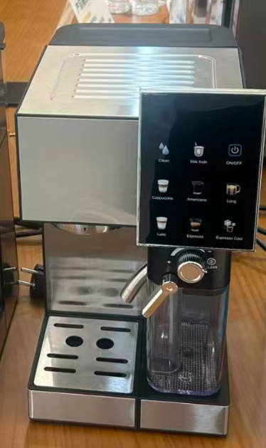 Stainless Steel Espresso Coffee Machine with 1.5L Water Tank Milk Frother (2)