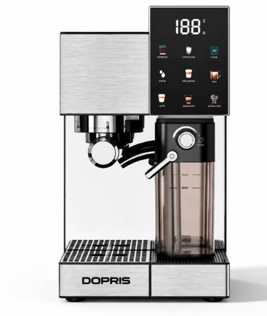Stainless Steel Espresso Coffee Machine with 1.5L Water Tank Milk Frother (4)